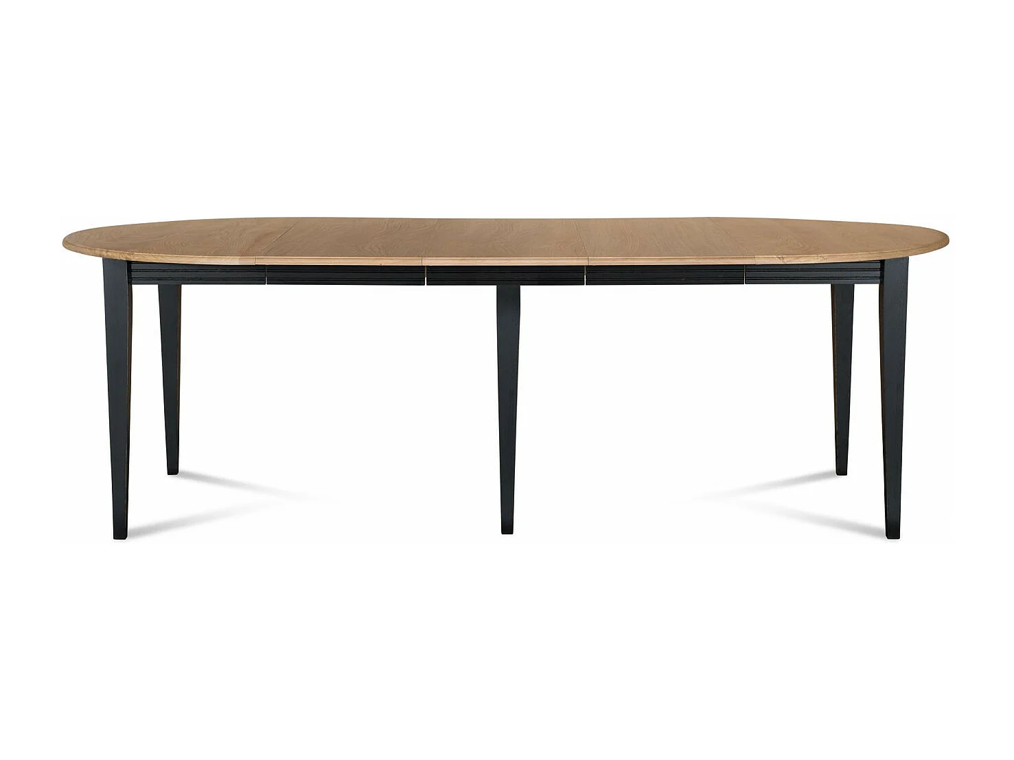 Table ronde 6 pieds fuseau D115 + 3 rallonges bois - VICTORIA