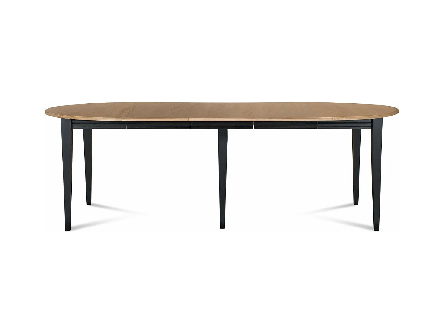 Table ronde 6 pieds fuseau D115 + 3 rallonges bois - VICTORIA