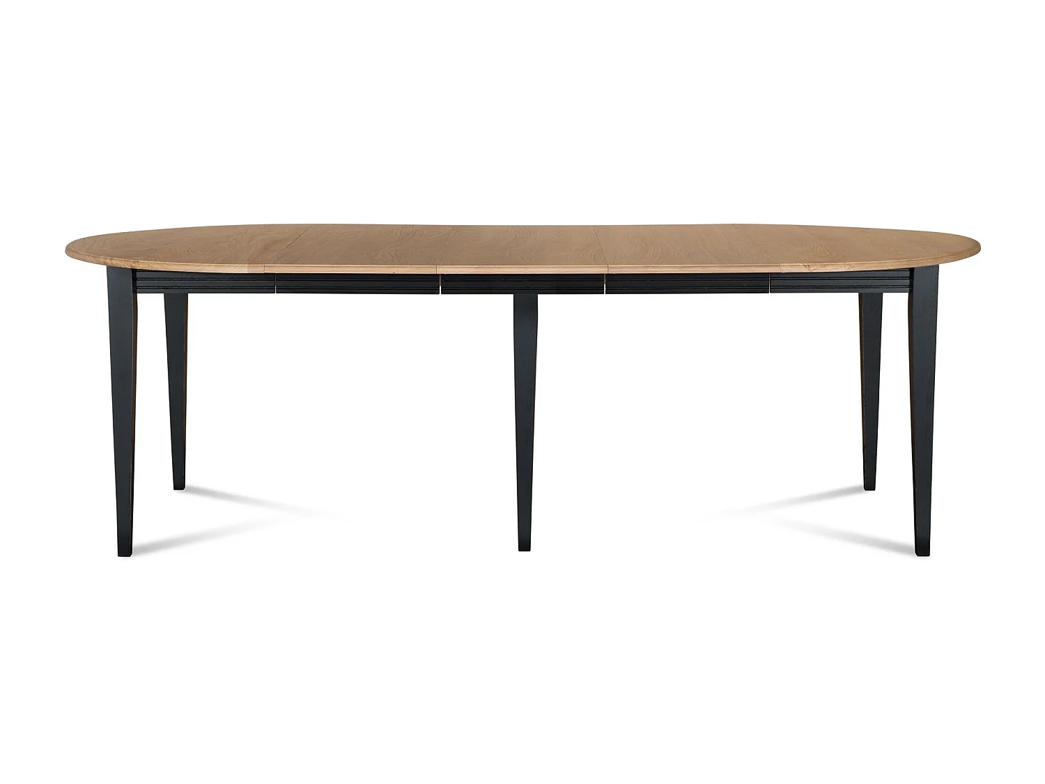 Table ronde 6 pieds fuseau D115 + 3 rallonges bois - VICTORIA