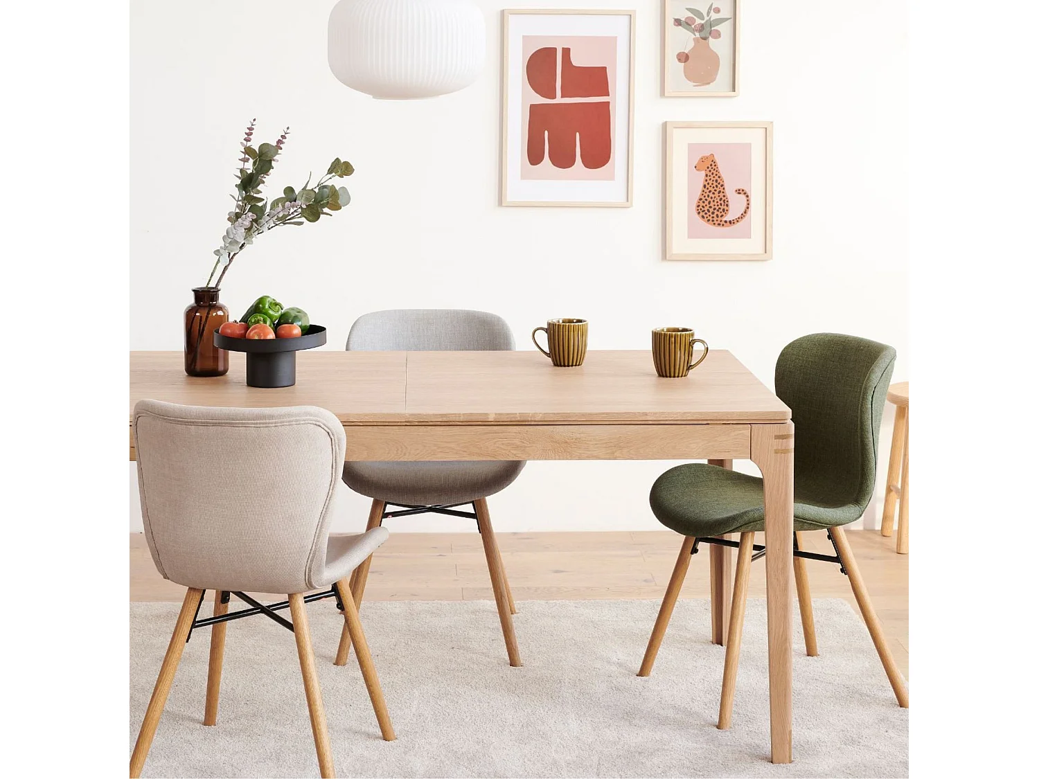 Table à manger rectangulaire extensible en bois L156/230 10 personnes - BONIE