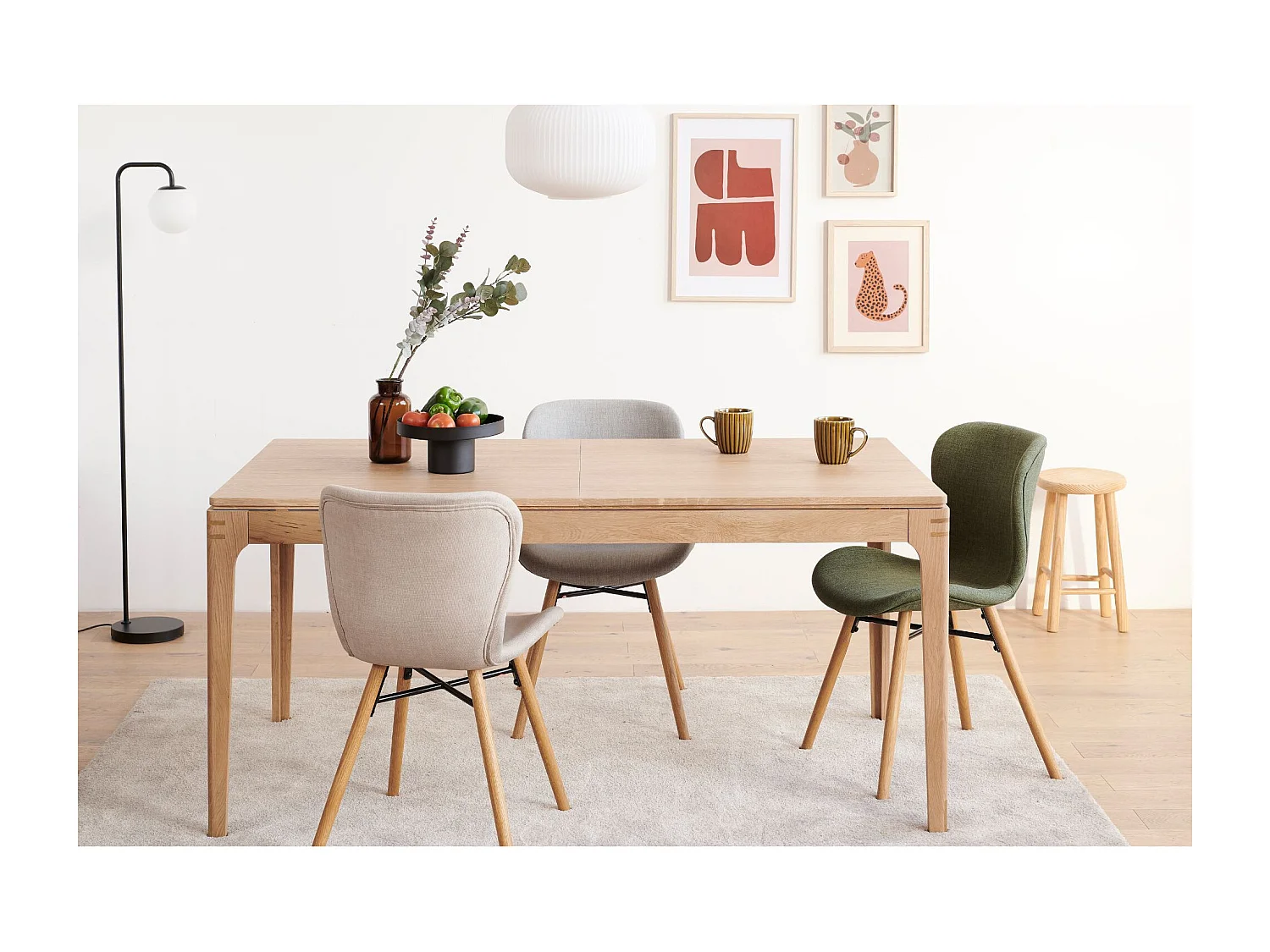 Table à manger rectangulaire extensible en bois L156/230 10 personnes - BONIE