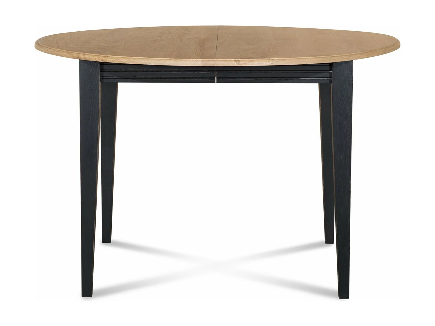 Table ronde bois D115 cm avec 1 allonge et Pieds fuseau - VICTORIA