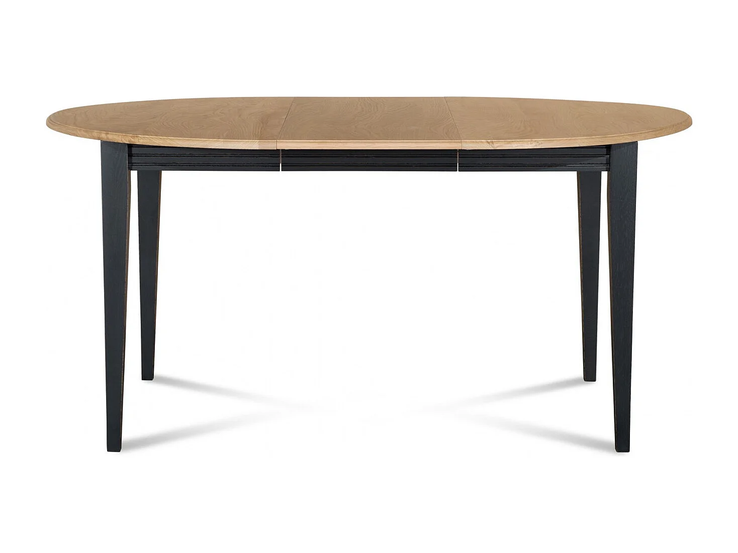 Table ronde bois D115 cm avec 1 allonge et Pieds fuseau - VICTORIA