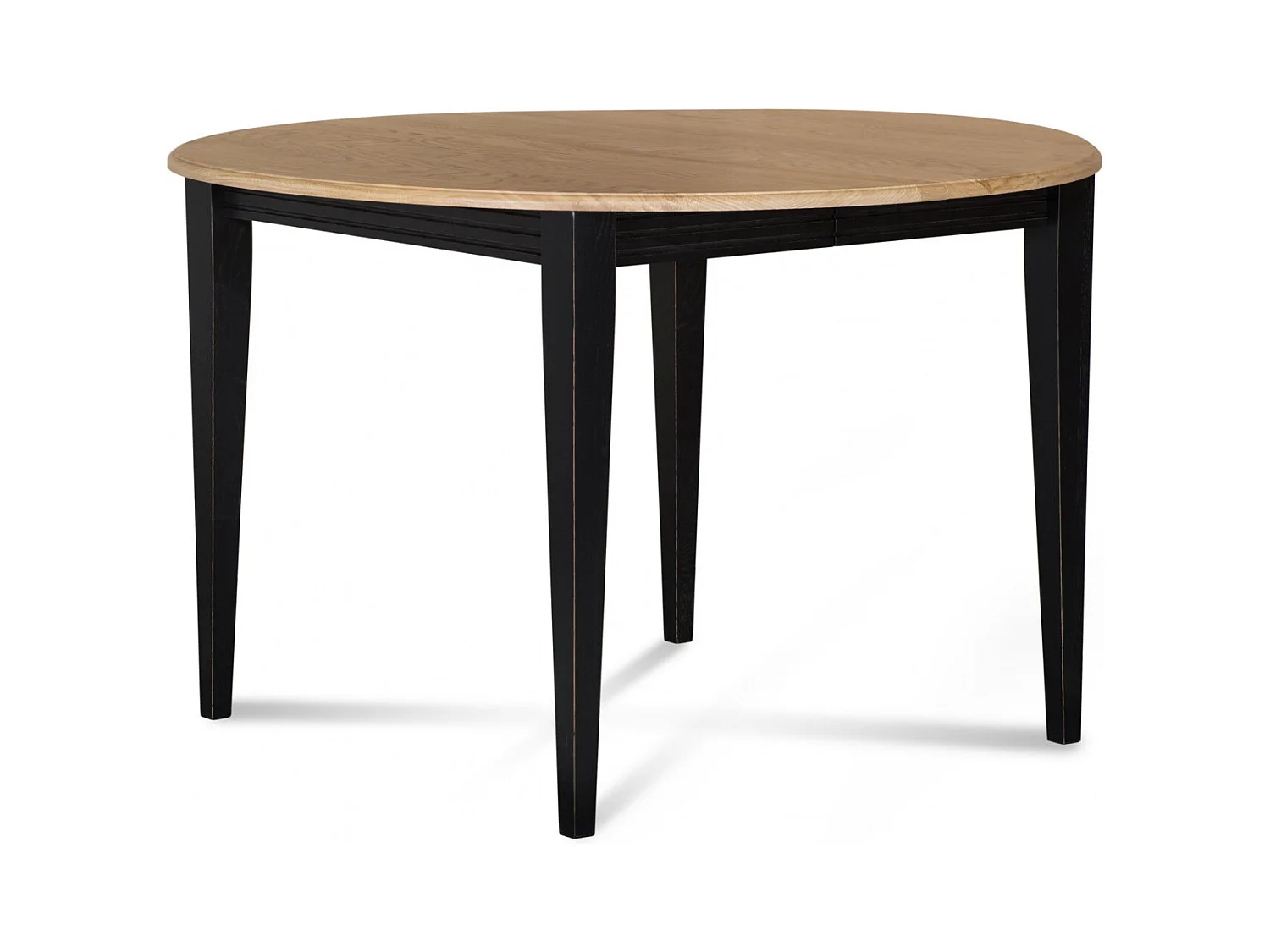 Table ronde bois D115 cm avec 1 allonge et Pieds fuseau - VICTORIA