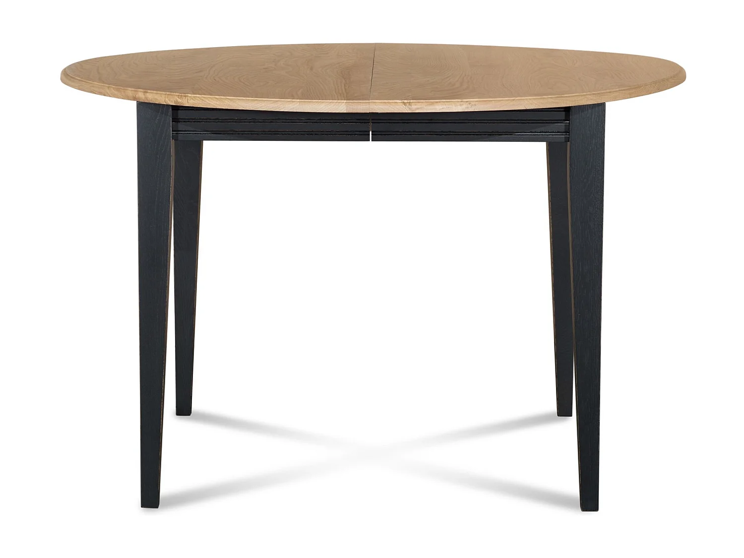 Table ronde bois D115 cm avec 1 allonge et Pieds fuseau - VICTORIA