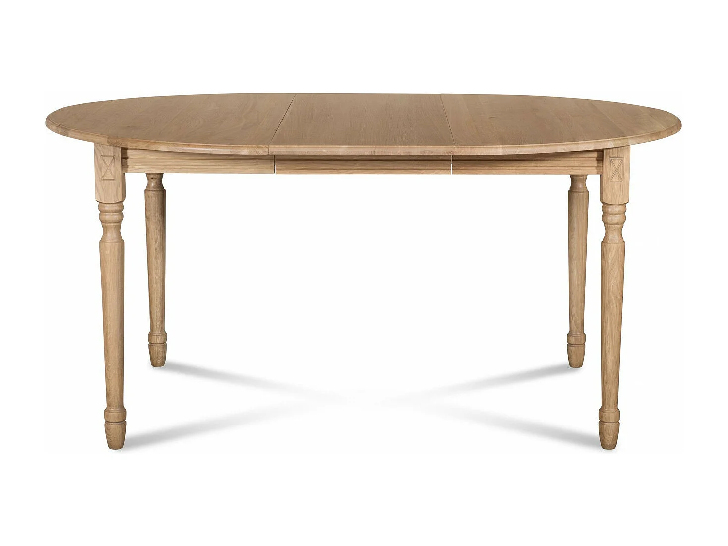 Table extensible ronde bois D105 + 1 allonge et pieds tournés - VICTORIA