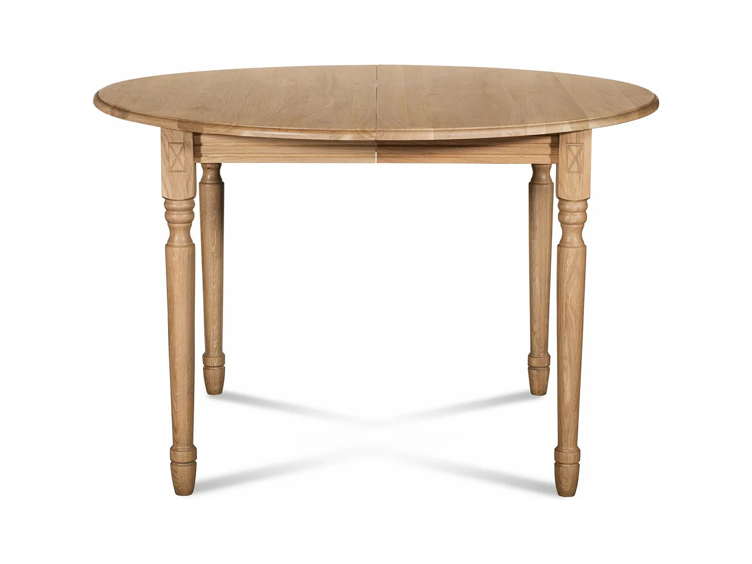 Table extensible ronde bois D105 + 1 allonge et pieds tournés - VICTORIA