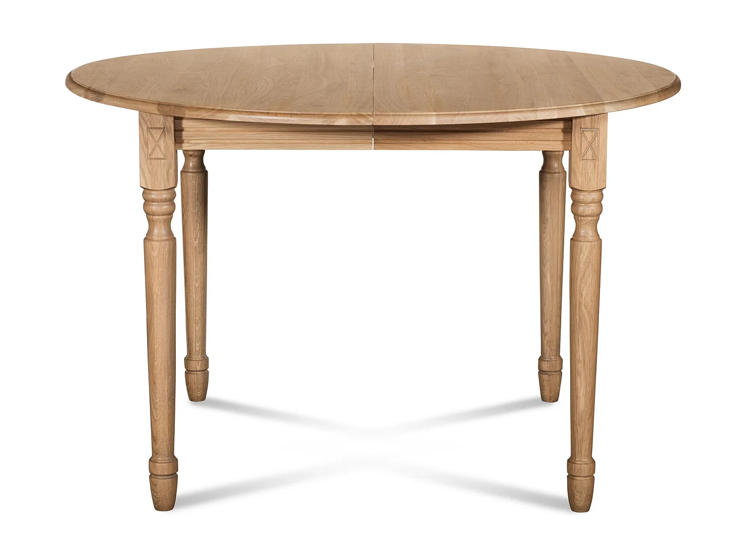 Table extensible ronde bois D105 + 1 allonge et pieds tournés - VICTORIA