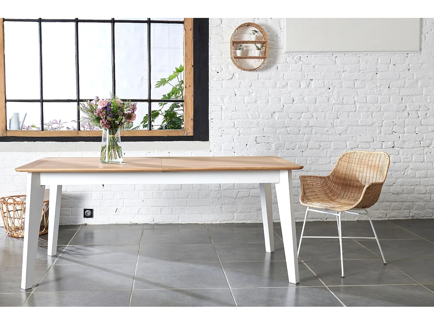 Table à manger rectangulaire extensible en chêne L180/260 - JOYCE