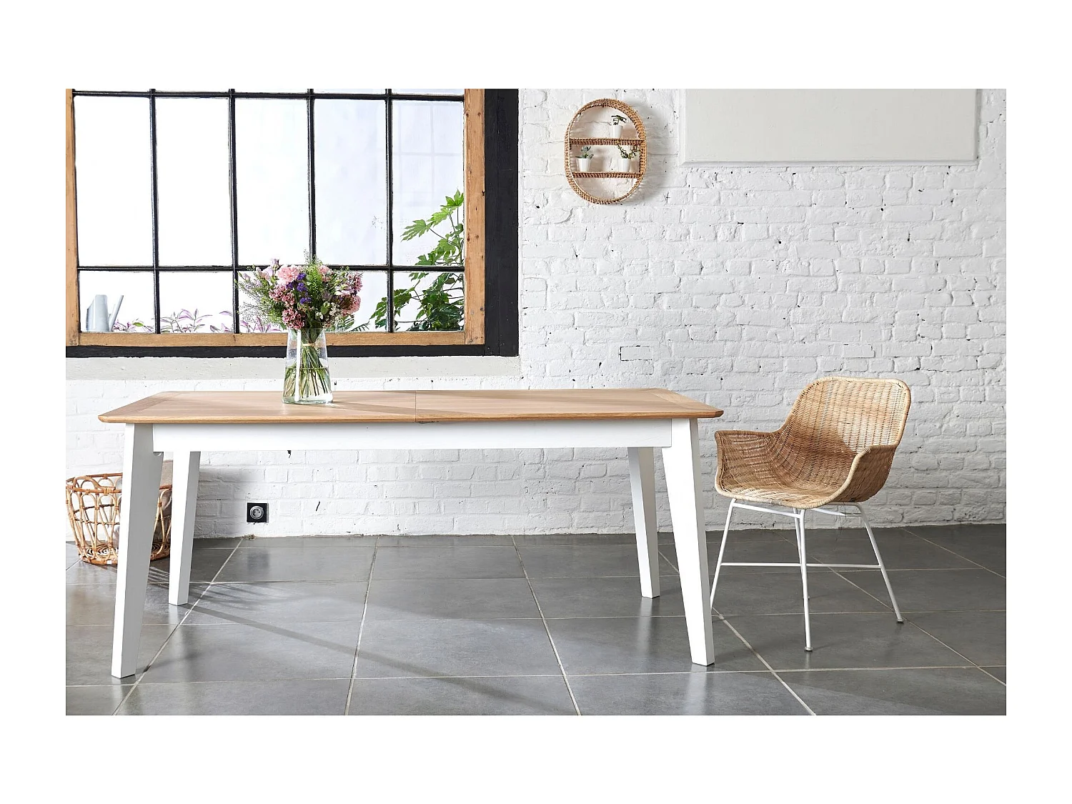 Table à manger rectangulaire extensible en chêne L180/260 - JOYCE