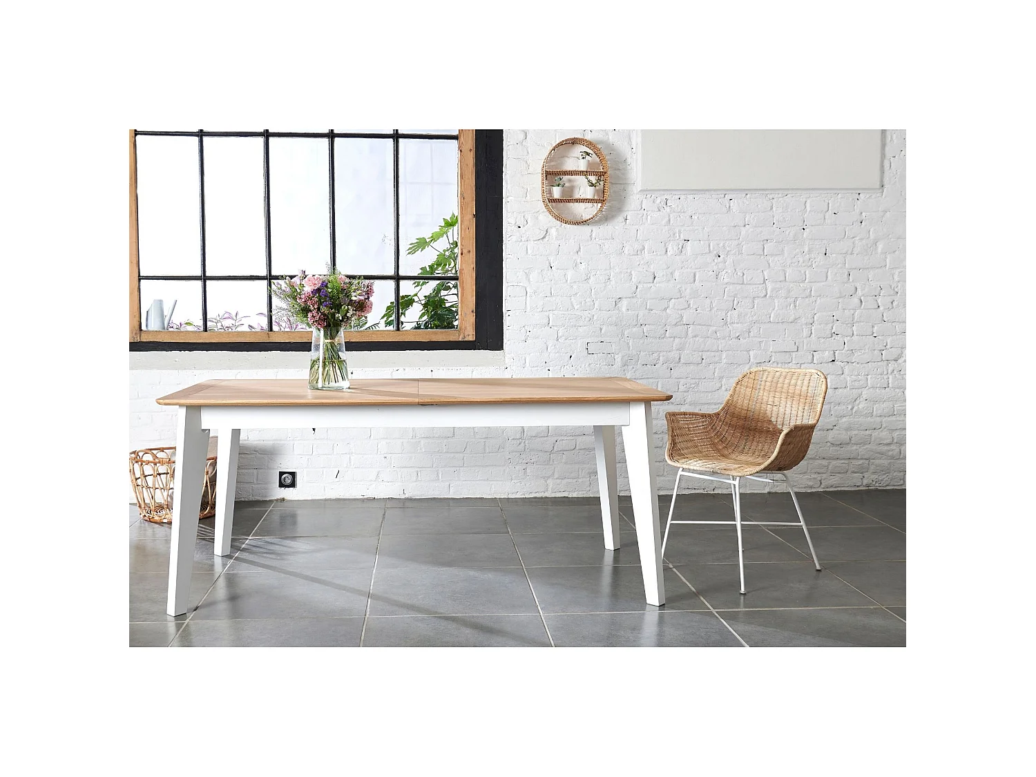 Table à manger rectangulaire extensible en chêne L180/260 - JOYCE