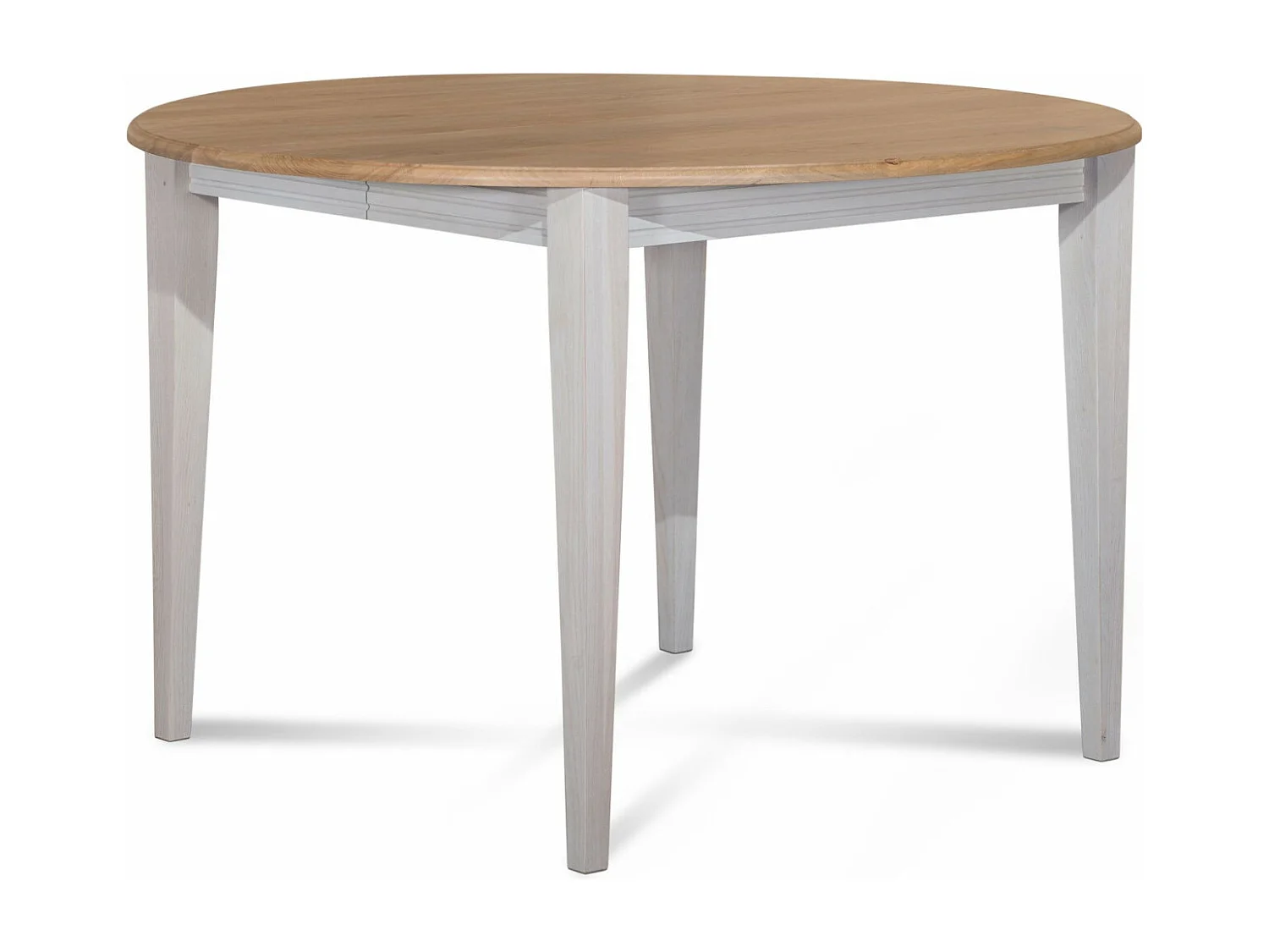 Table ronde bois D115 cm avec 1 allonge et Pieds fuseau - VICTORIA