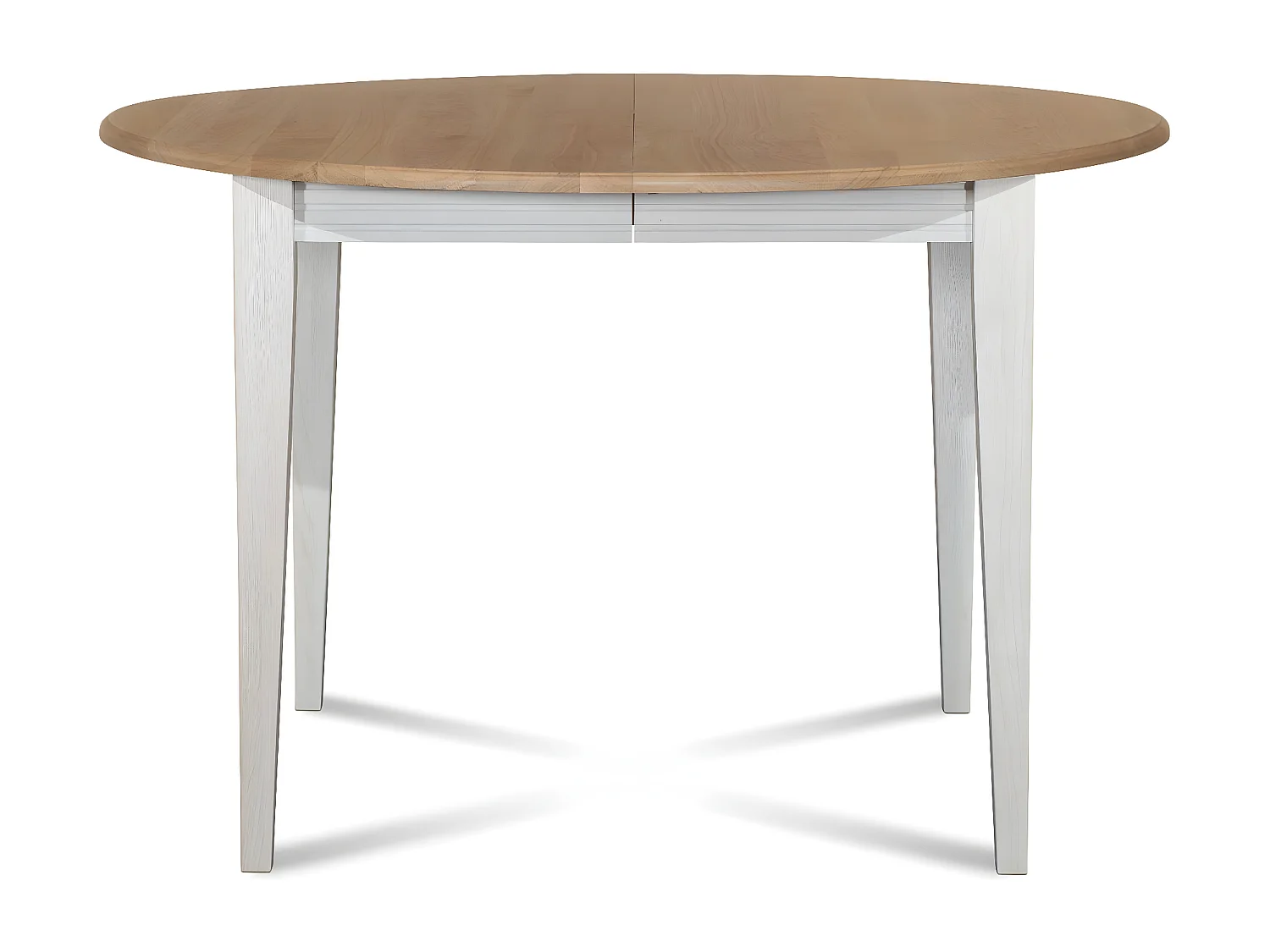 Table ronde bois D115 cm avec 1 allonge et Pieds fuseau - VICTORIA