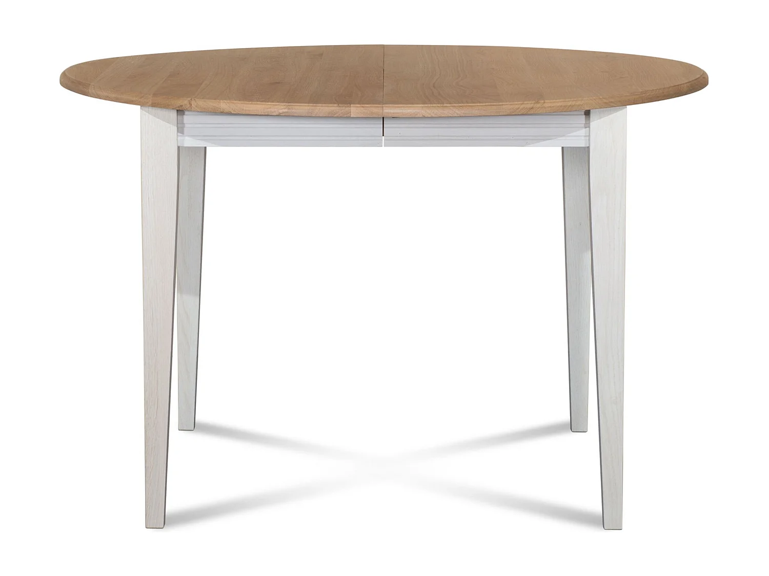 Table ronde bois D115 cm avec 1 allonge et Pieds fuseau - VICTORIA