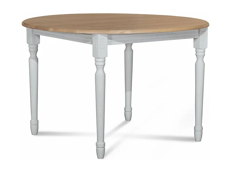 Table extensible ronde bois D105 + 1 allonge et pieds tournés - VICTORIA