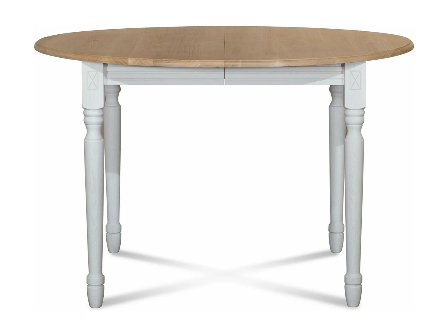 Table extensible ronde bois D105 + 1 allonge et pieds tournés - VICTORIA