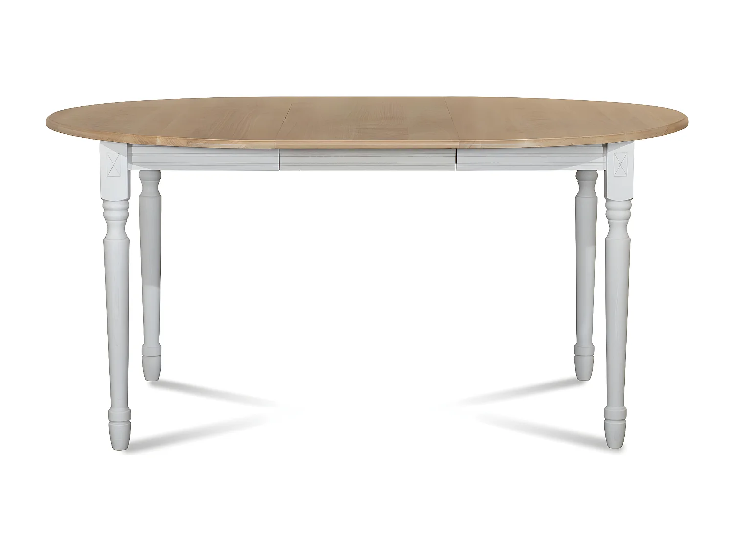 Table extensible ronde bois D105 + 1 allonge et pieds tournés - VICTORIA