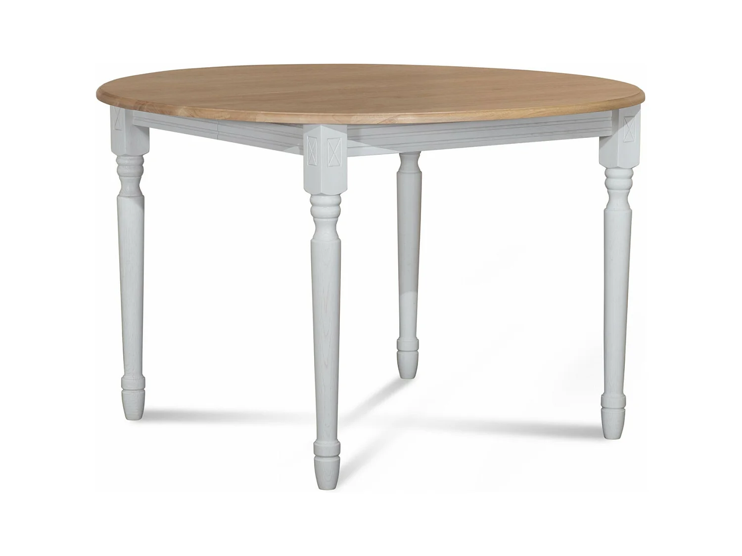 Table extensible ronde bois D105 + 1 allonge et pieds tournés - VICTORIA