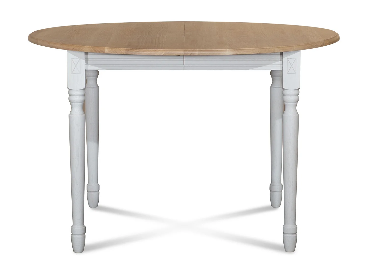 Table extensible ronde bois D105 + 1 allonge et pieds tournés - VICTORIA