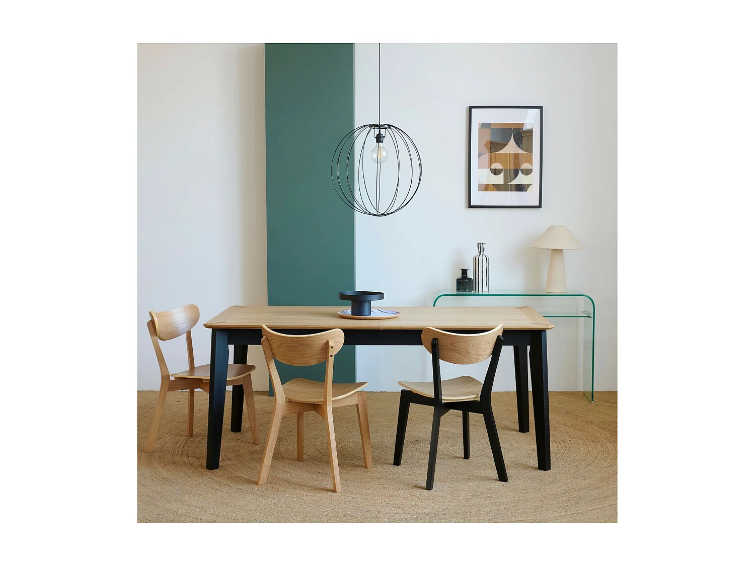 Table à manger rectangulaire extensible en chêne L180/260 - JOYCE