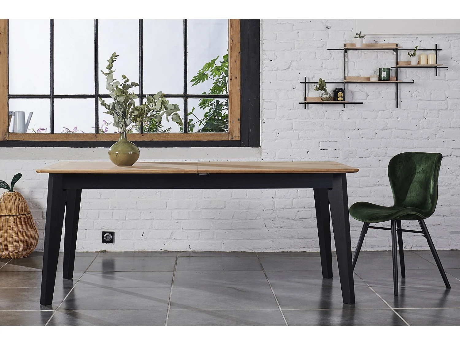 Table à manger rectangulaire extensible en chêne L180/260 - JOYCE