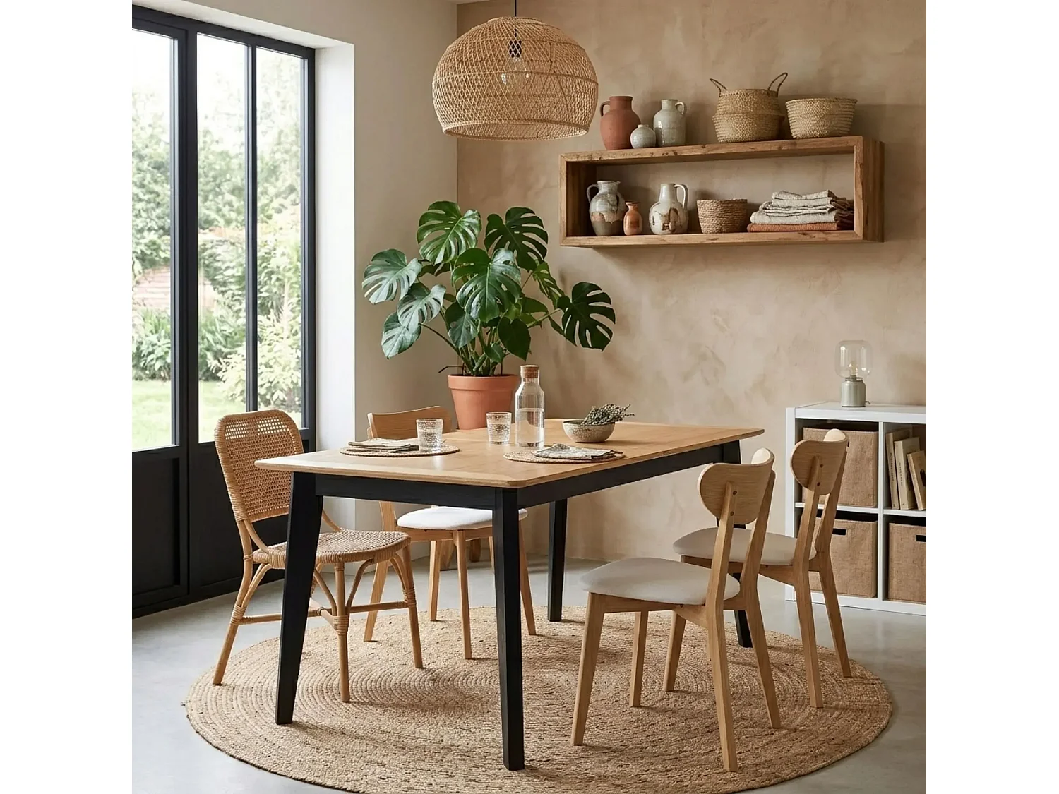 Table à manger rectangulaire extensible en chêne L180/260 - JOYCE