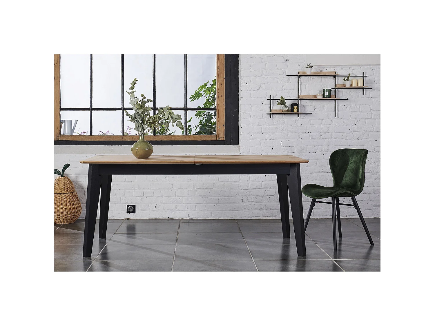 Table à manger rectangulaire extensible en chêne L180/260 - JOYCE