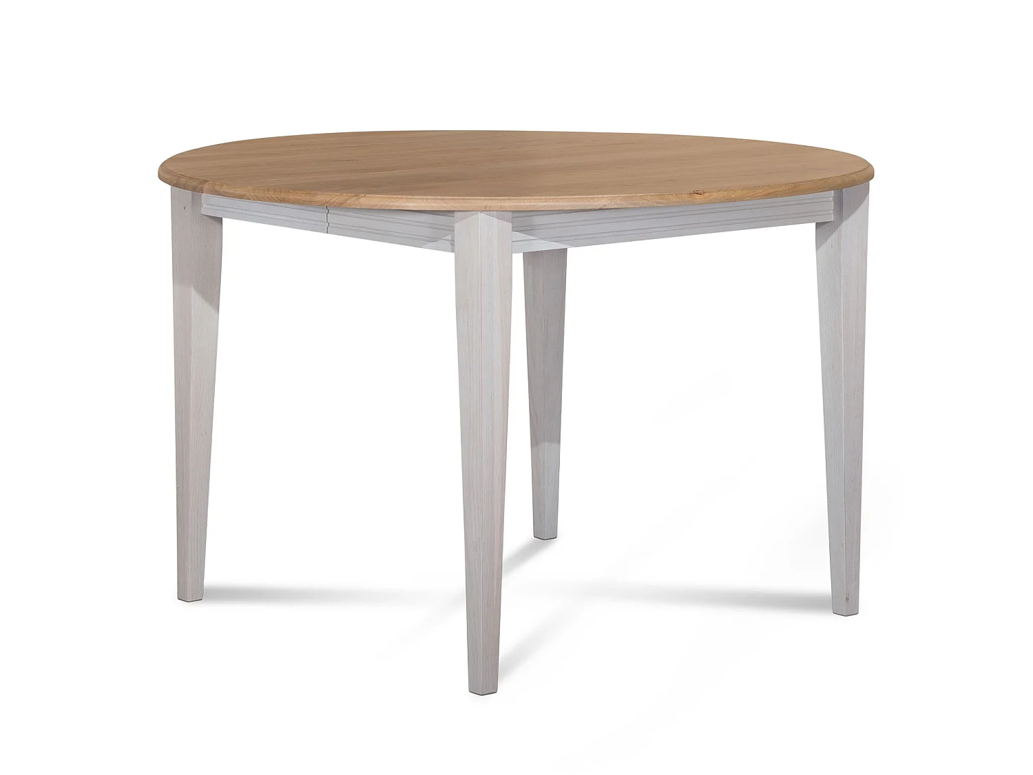 Table ronde 6 pieds fuseau D105 + 3 rallonges bois - VICTORIA
