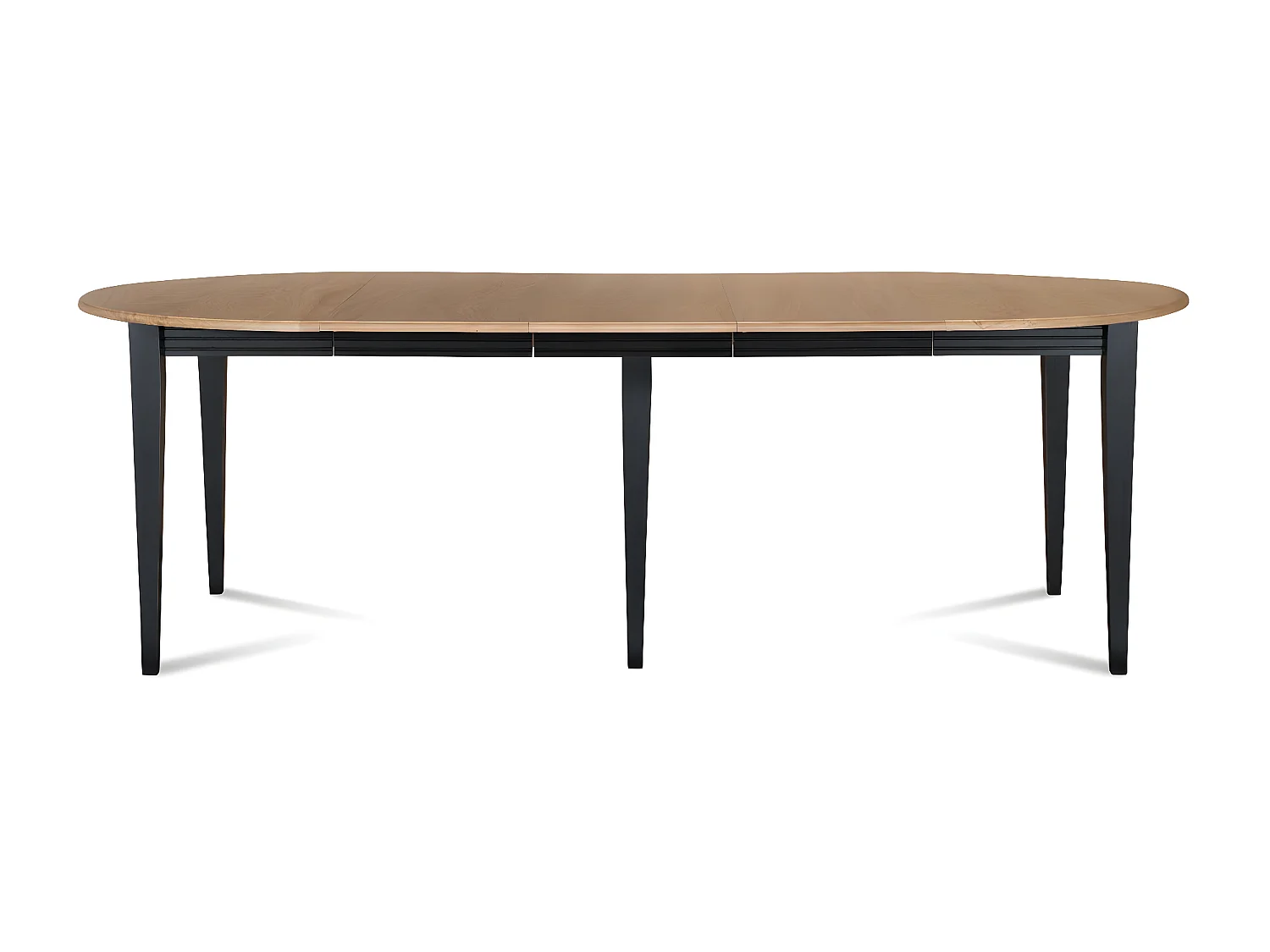 Table ronde 6 pieds fuseau D105 + 3 rallonges bois - VICTORIA