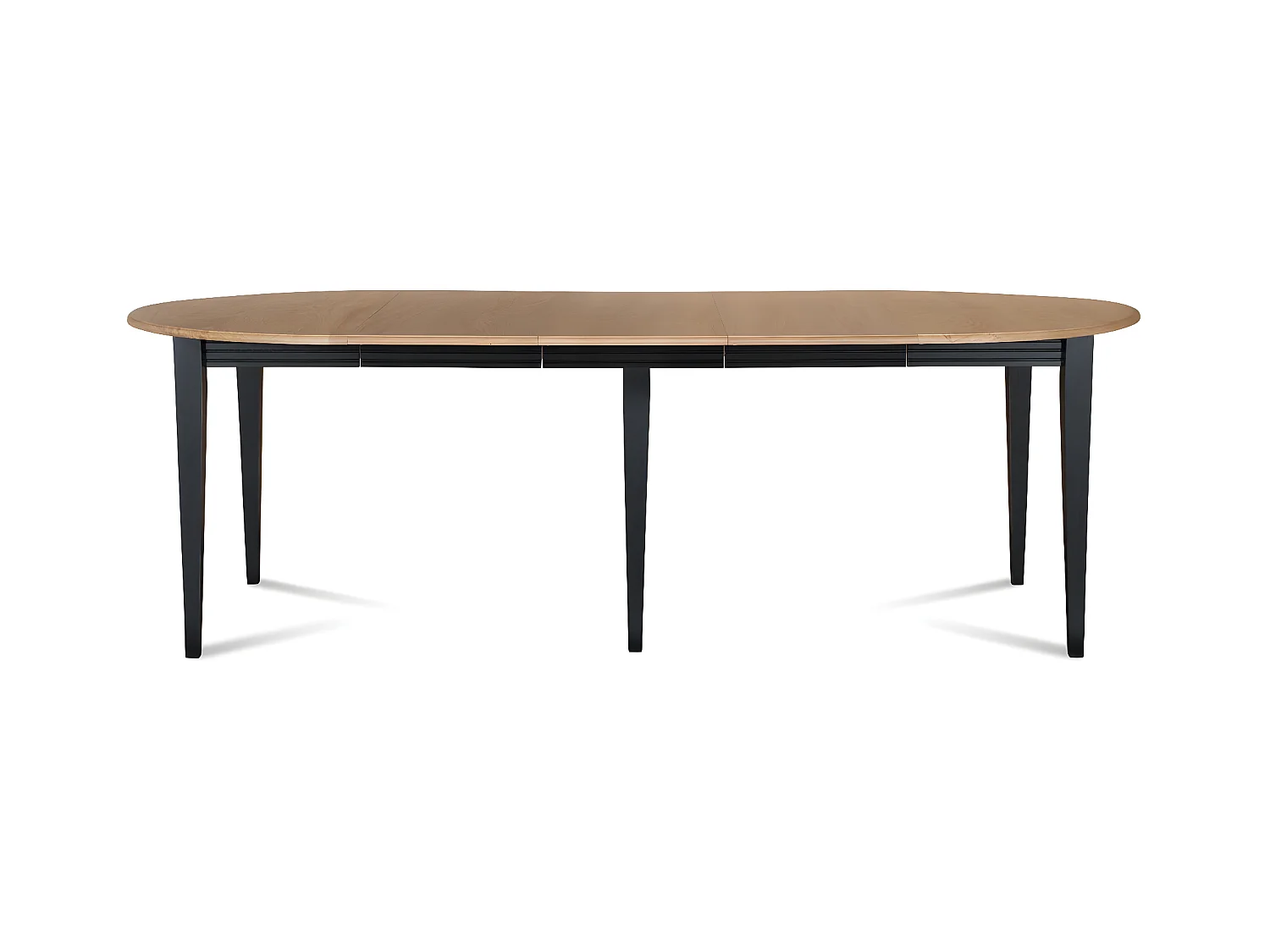 Table ronde 6 pieds fuseau D105 + 3 rallonges bois - VICTORIA