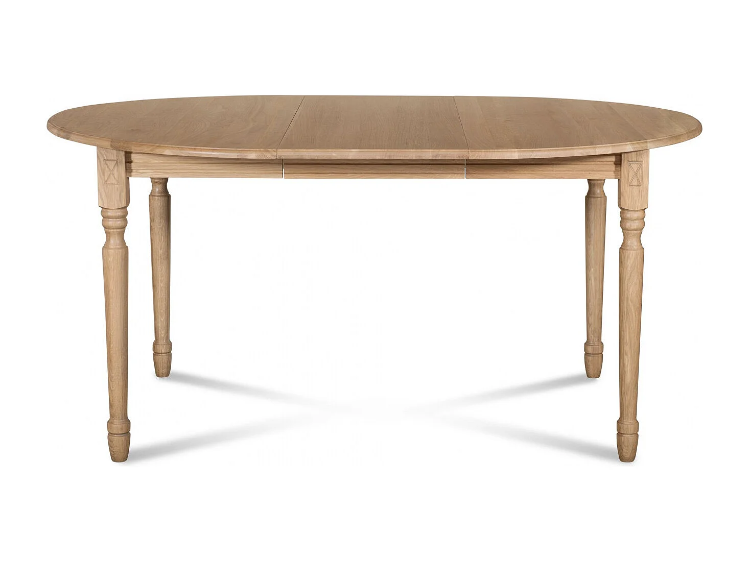 Table extensible ronde bois D115 avec 1 allonge et pieds tournés - VICTORIA