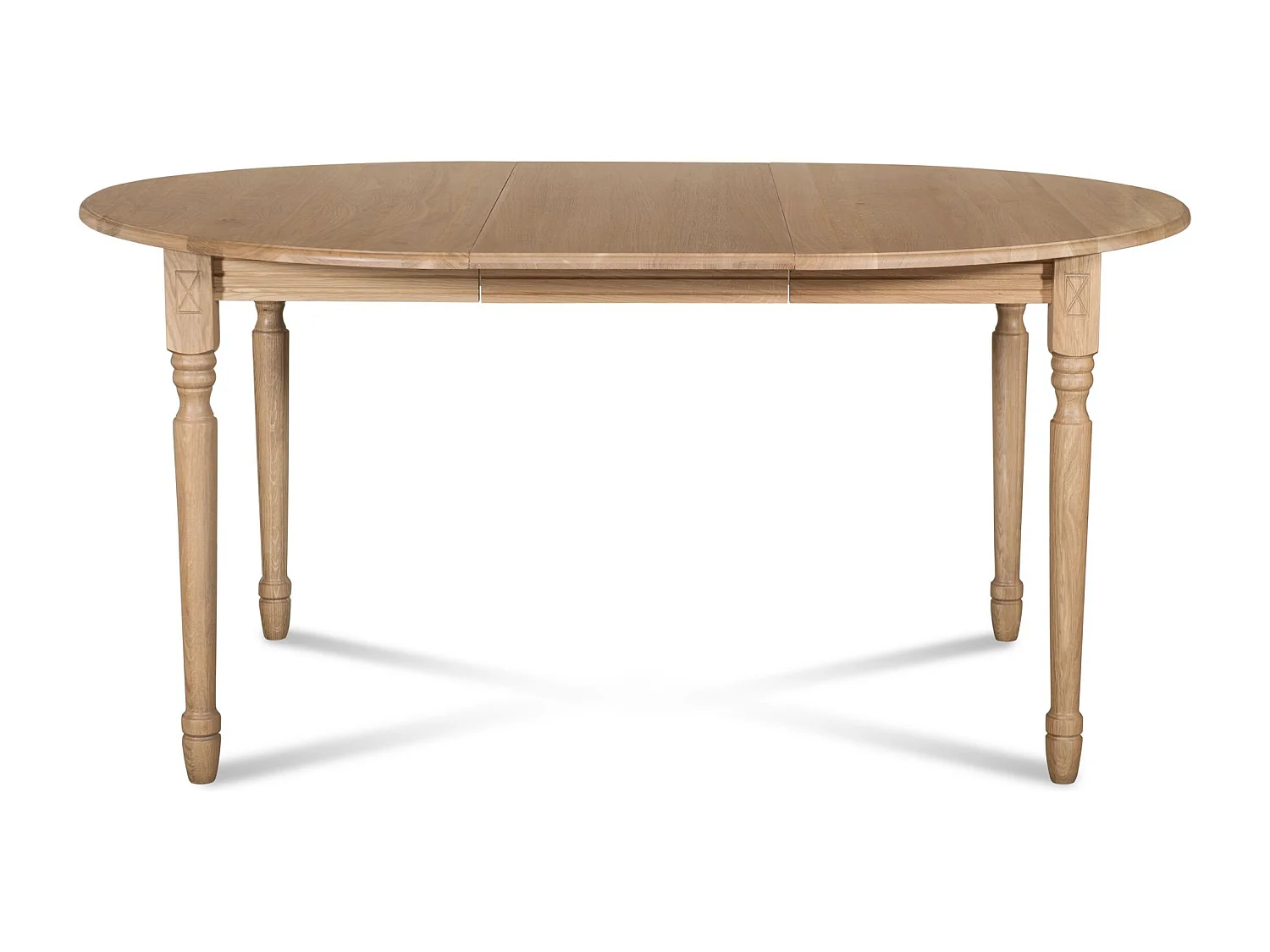 Table extensible ronde bois D115 avec 1 allonge et pieds tournés - VICTORIA