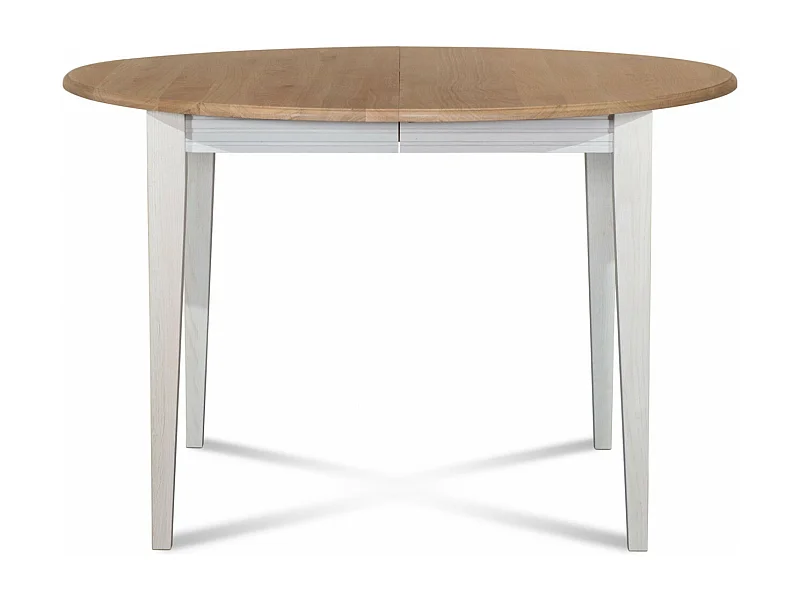 Table ronde extensible bois D105 avec 1 allonge et pieds fuseau - VICTORIA