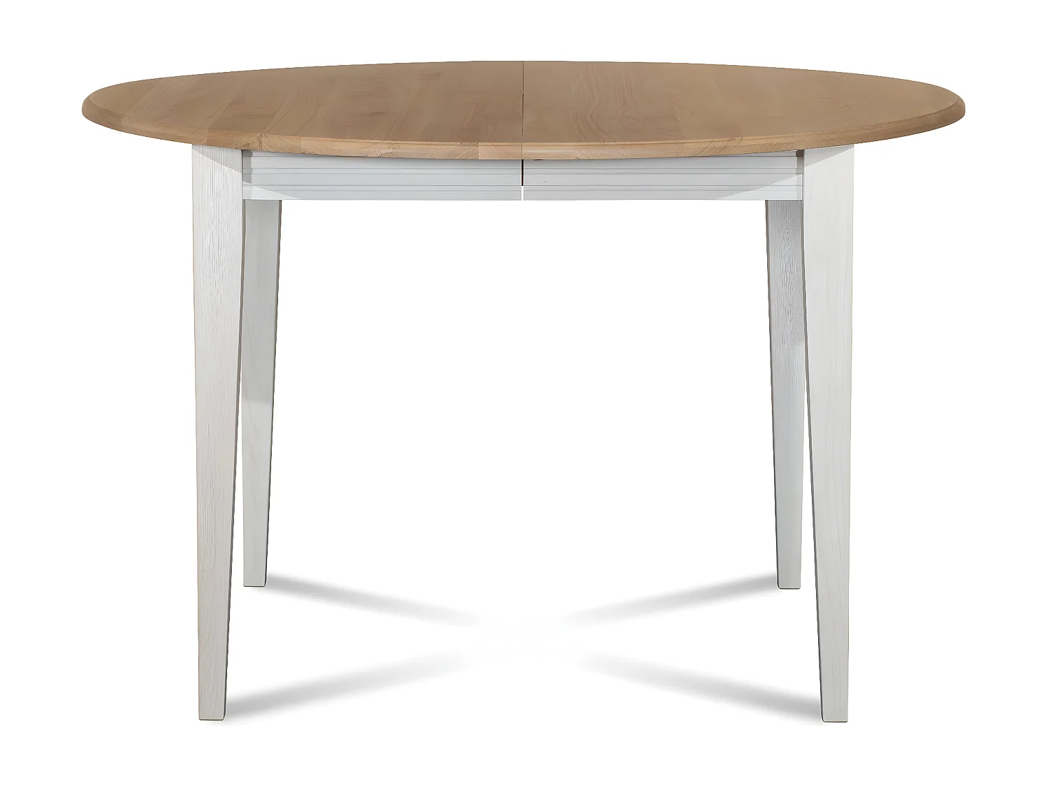 Table ronde extensible bois D105 avec 1 allonge et pieds fuseau - VICTORIA