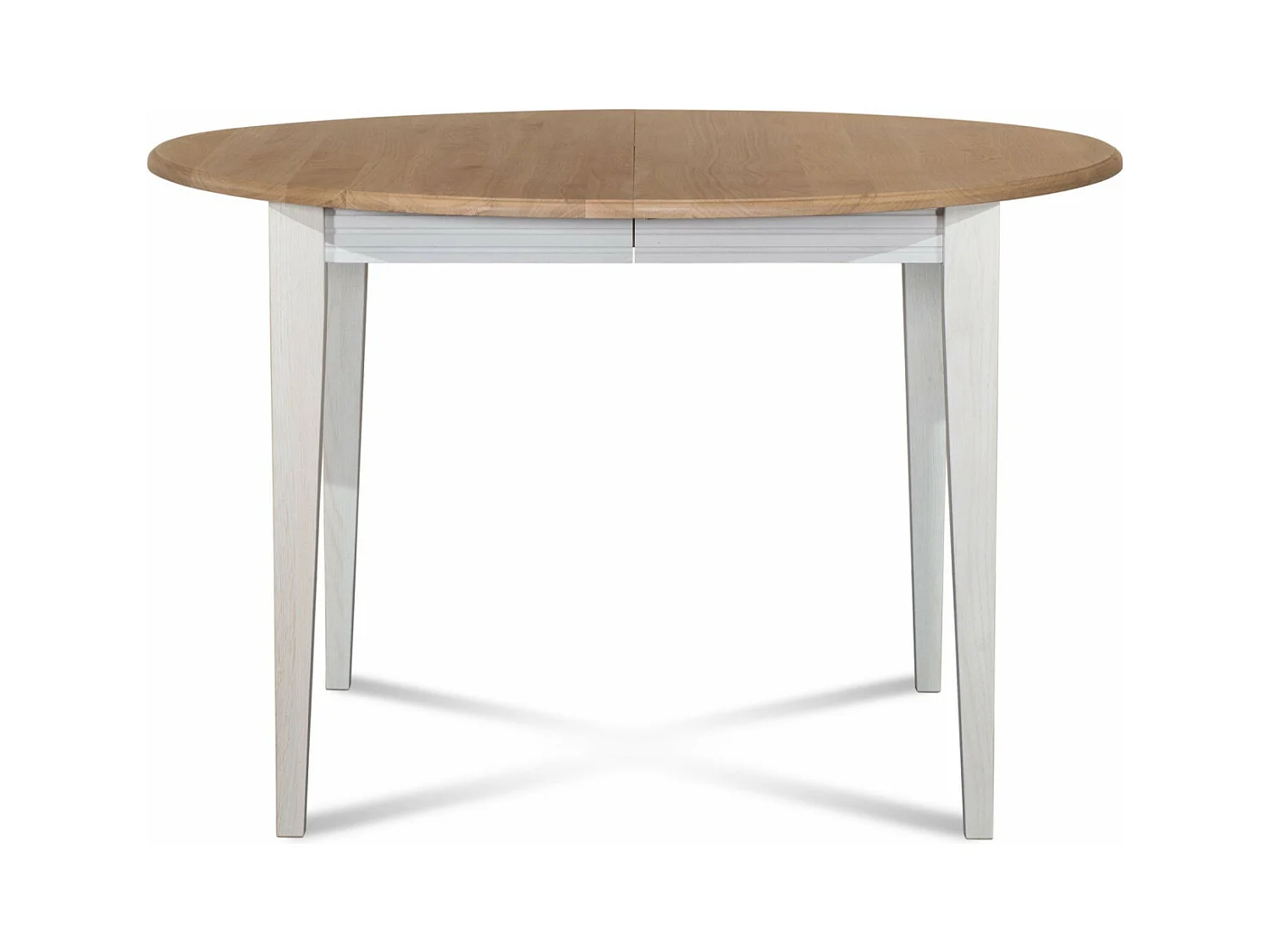 Table ronde extensible bois D105 avec 1 allonge et pieds fuseau - VICTORIA