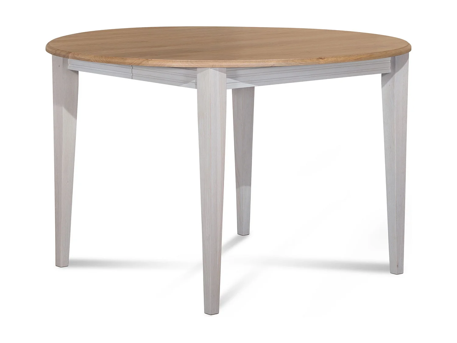 Table ronde extensible bois D105 avec 1 allonge et pieds fuseau - VICTORIA