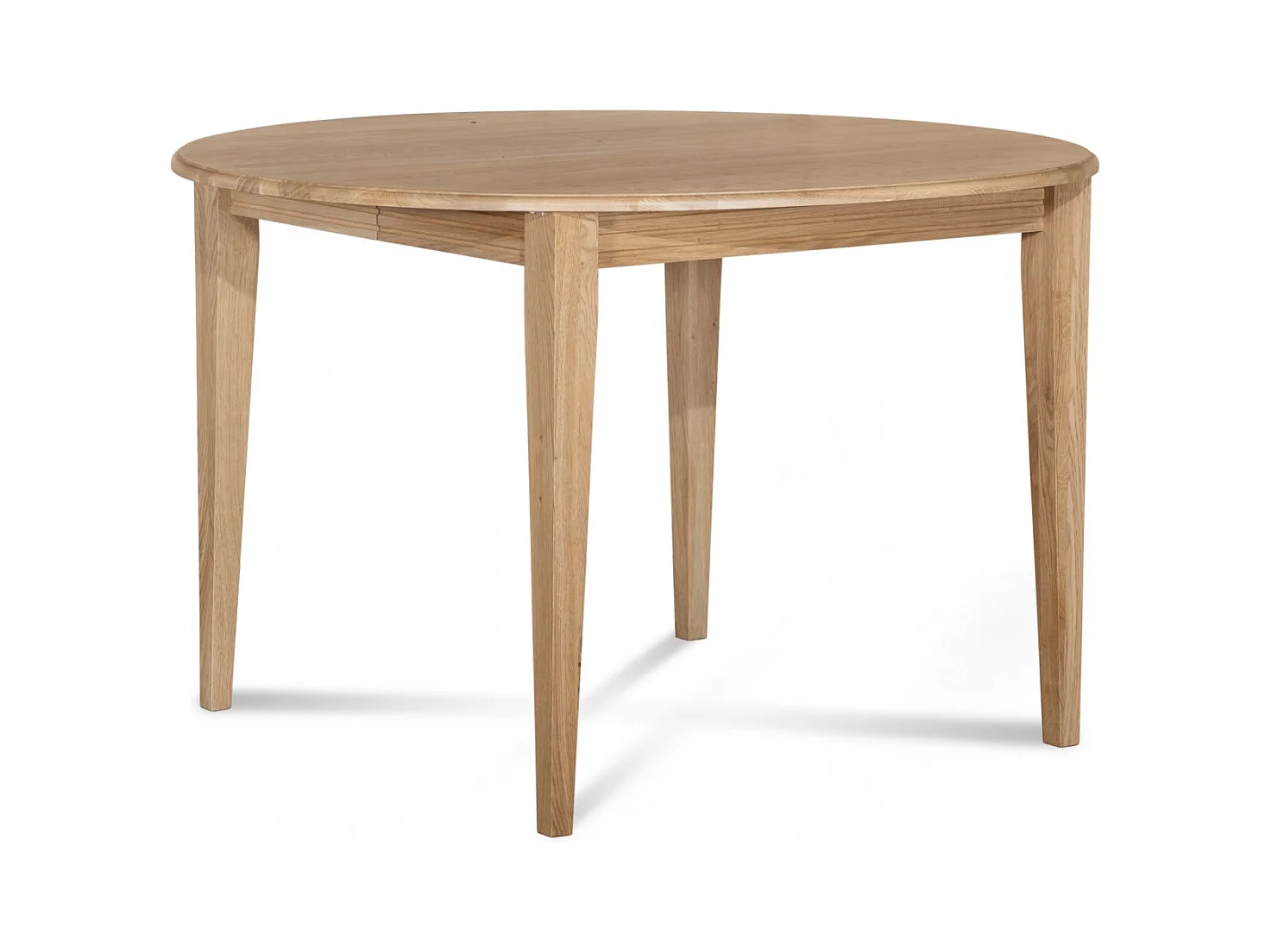 Table ronde bois D115 cm avec 1 allonge et Pieds fuseau - VICTORIA