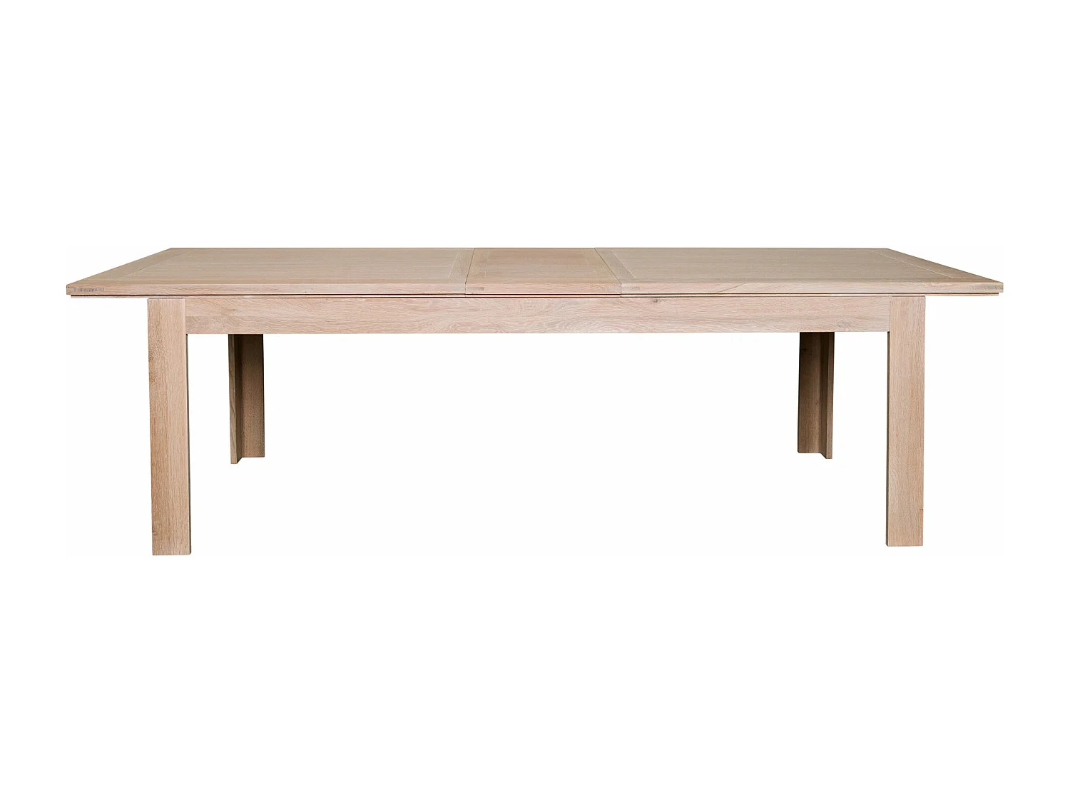 Table moderne extensible bois chêne blanchi massif L200/280 - BOSTON