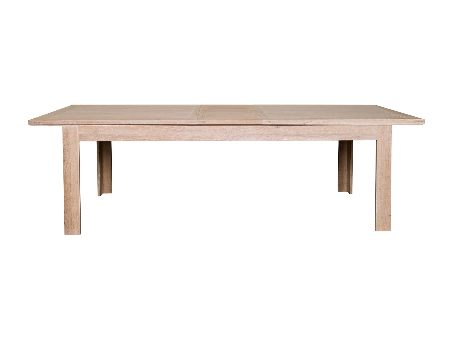 Table moderne extensible bois chêne blanchi massif L200/280 - BOSTON