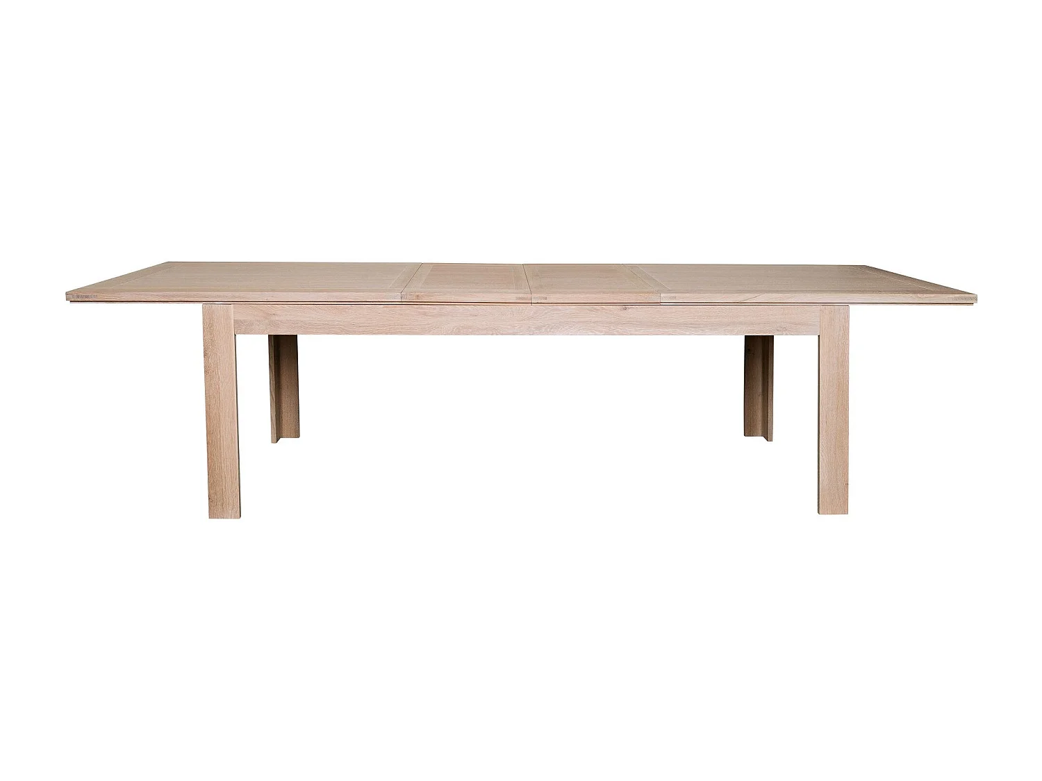 Table moderne extensible bois chêne blanchi massif L200/280 - BOSTON