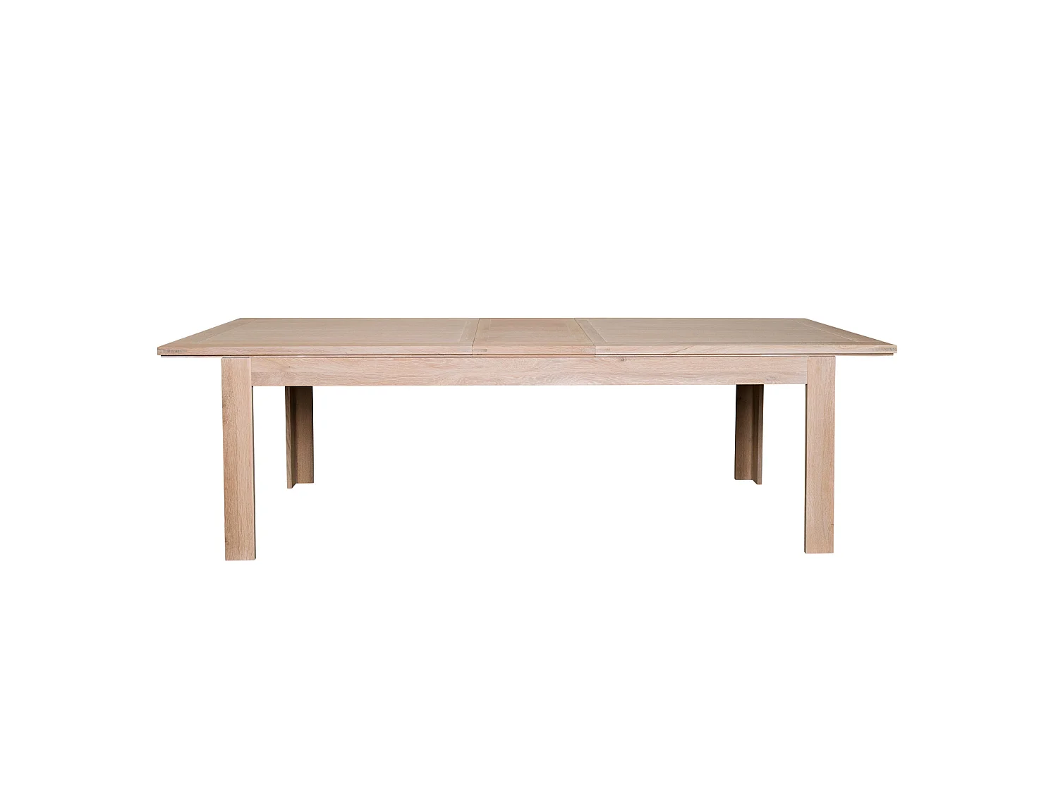 Table moderne extensible bois chêne blanchi massif L200/280 - BOSTON