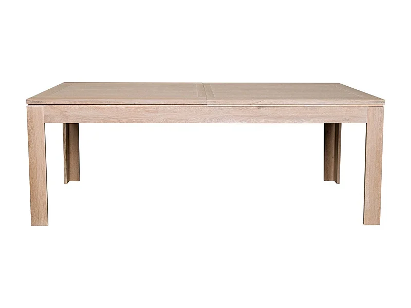 Table moderne extensible bois chêne blanchi massif L200/280 - BOSTON