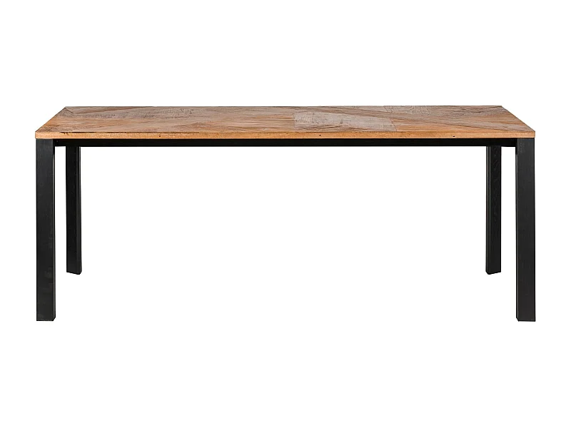 Table rectangulaire extensible en bois de teck et métal L200/230 - JAKARTA