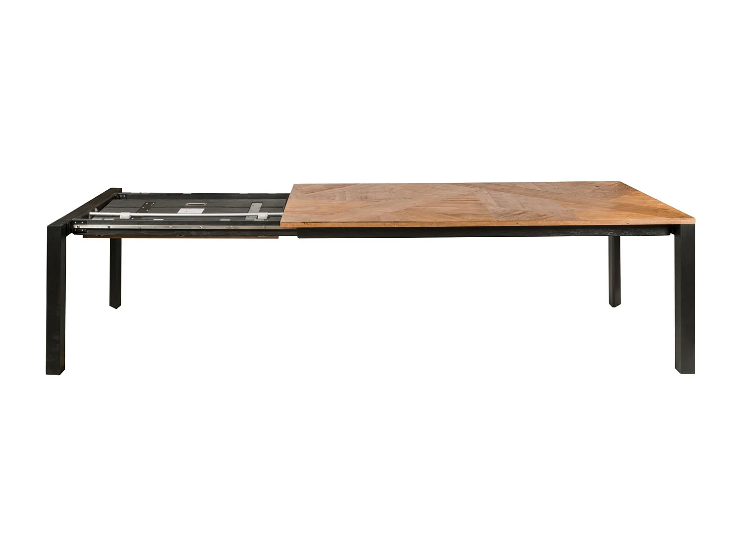 Table rectangulaire extensible en bois de teck et métal L200/230 - JAKARTA
