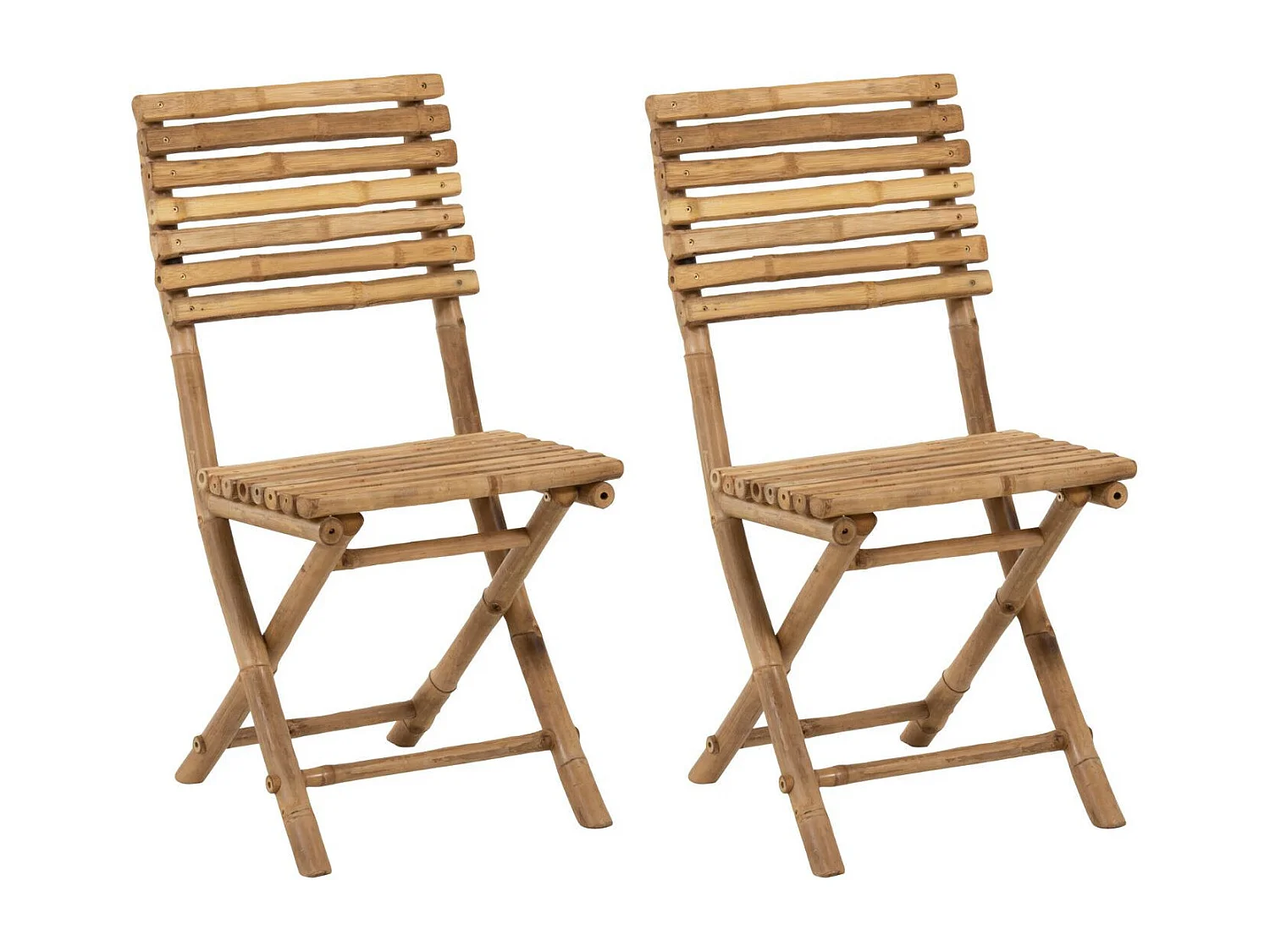 Chaises de jardin pliables en bambou (lot de 2) - NARA