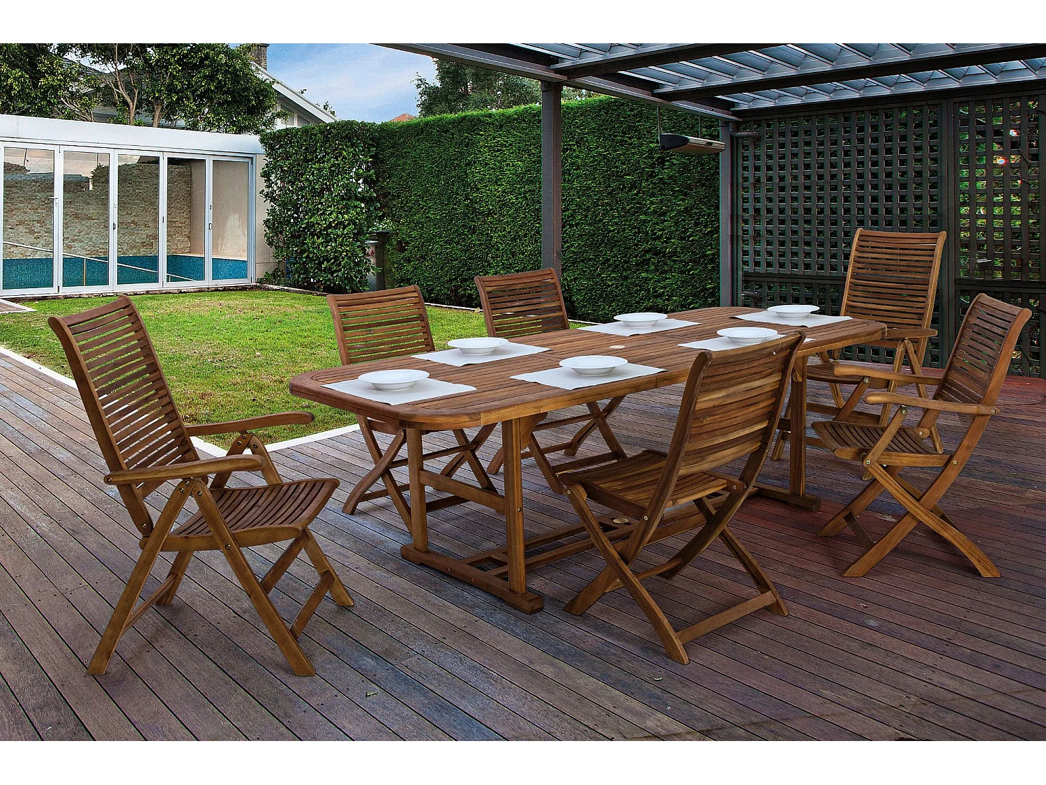 Fauteuils de jardin pliants en acacia (lot de 2) - CANCALE