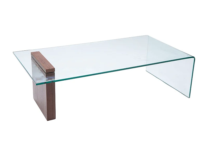 Table basse rectangulaire en bois et en verre L120 - ELLY