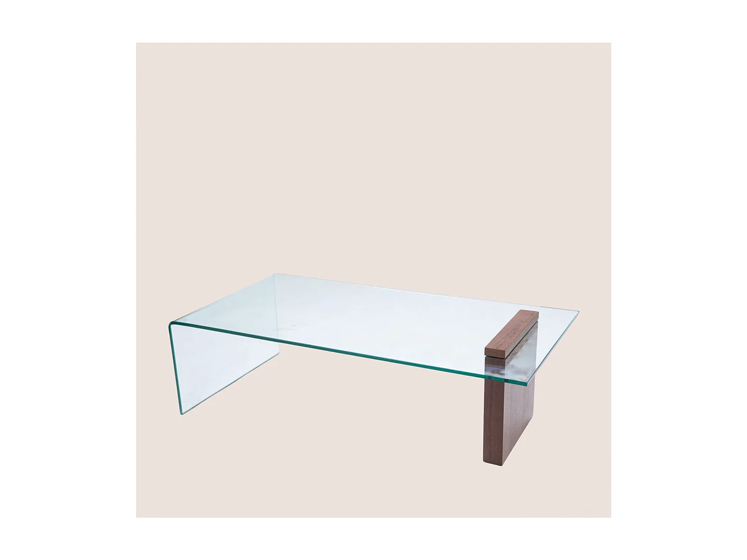 Table basse rectangulaire en bois et en verre L120 - ELLY