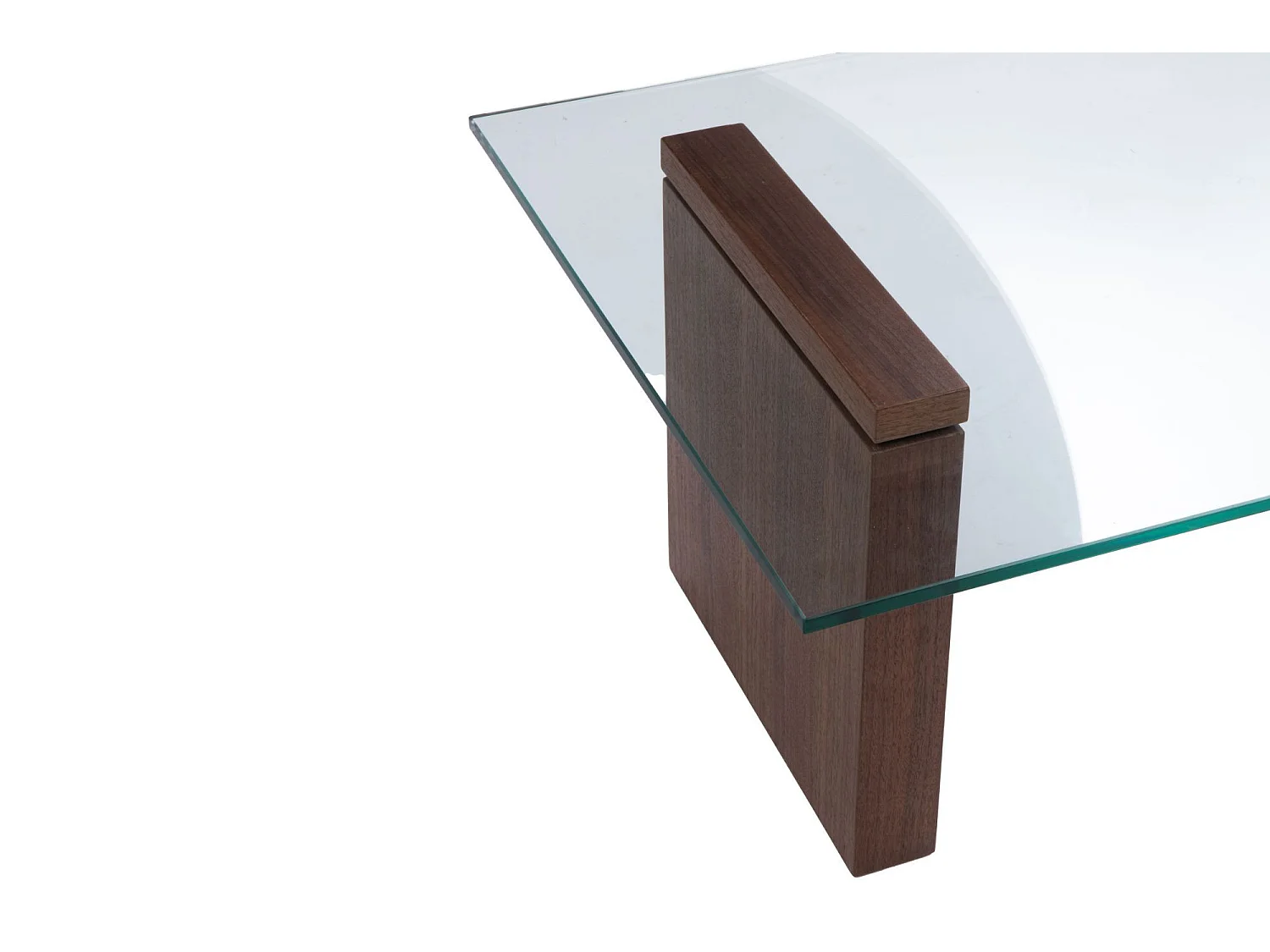 Table basse rectangulaire en bois et en verre L120 - ELLY