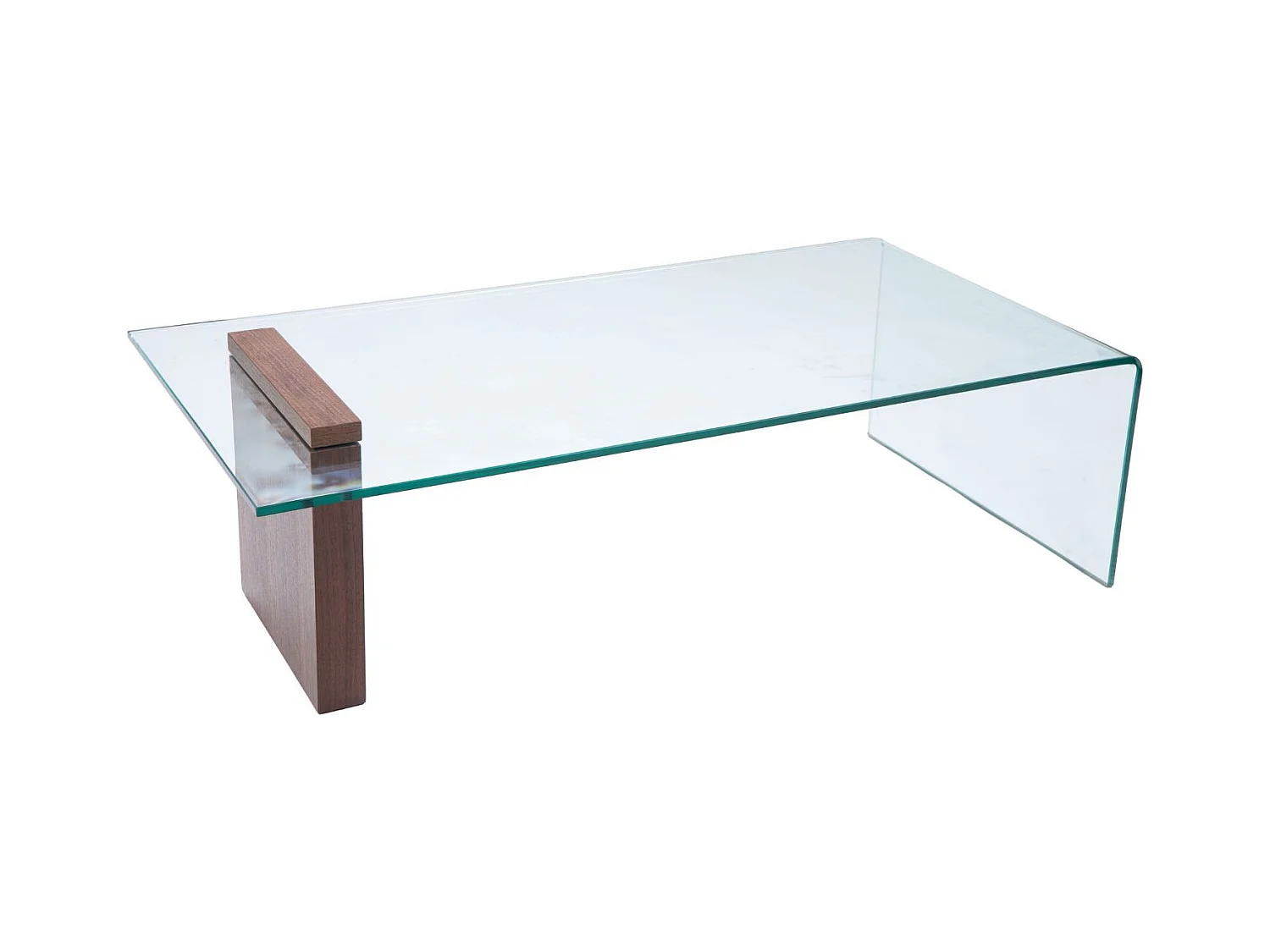 Table basse rectangulaire en bois et en verre L120 - ELLY